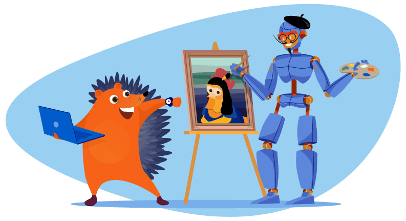 AI paints Hedgehog portrait