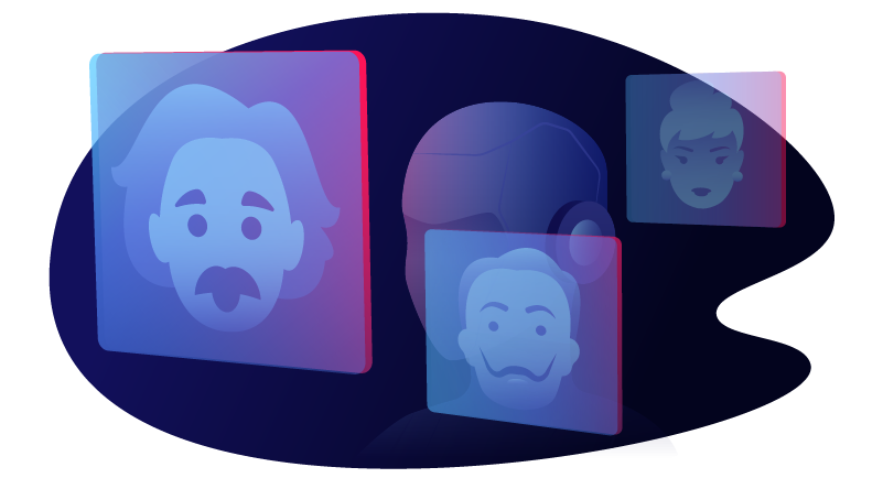 Faces illustrating different ChatGPT roles