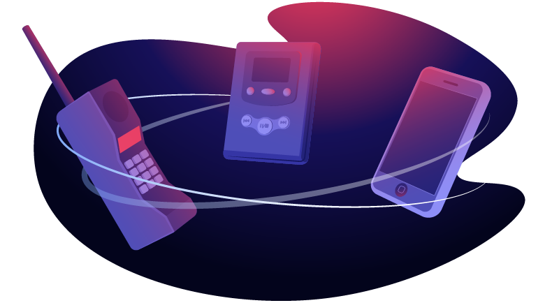 illustration of development of smartphones