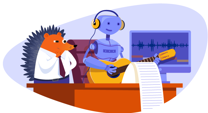 AI working at the office