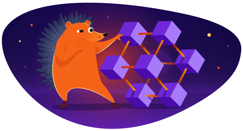 Hedgehog contemplating blockchain options