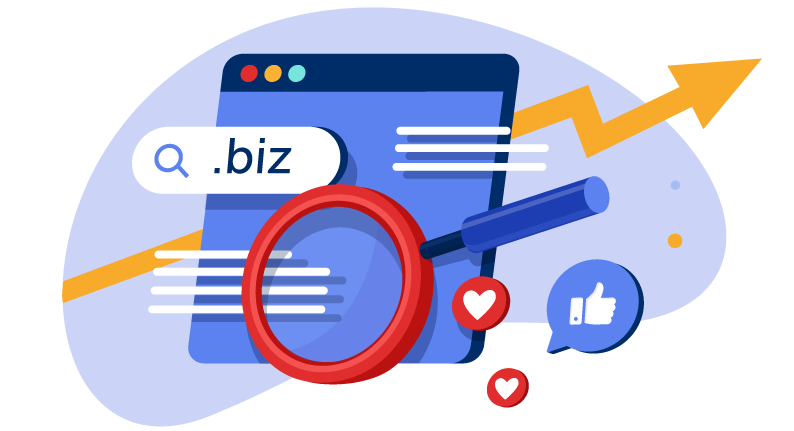 Illustration with magnifying glass on website