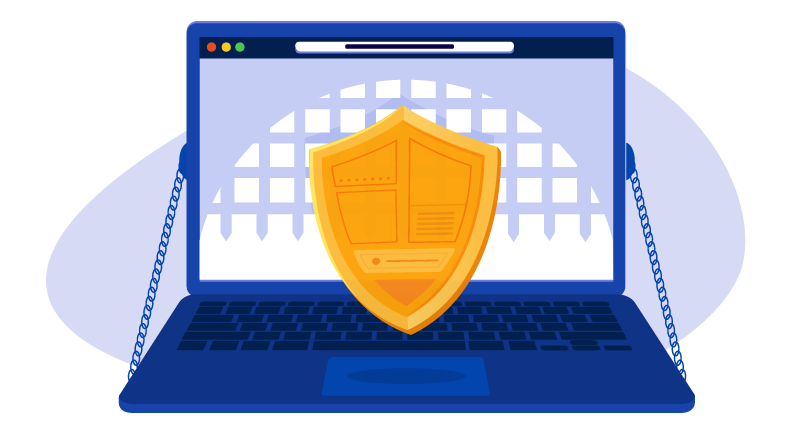 Shield blocking laptop