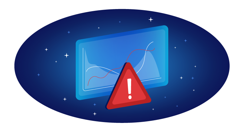 warning sign on computer