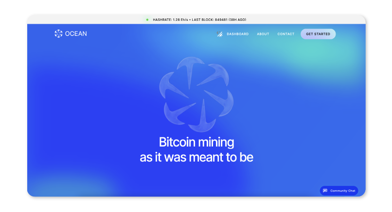 Ocean.xyz screenshot