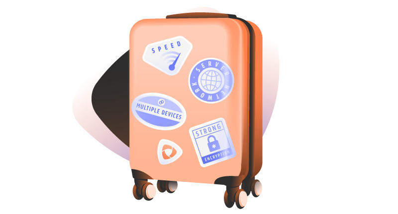 Suitcase with stickers