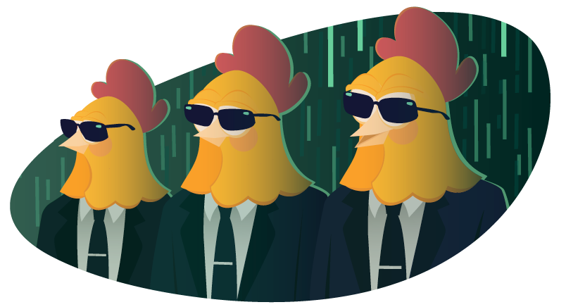Chickens with sunglasses protecting APIs