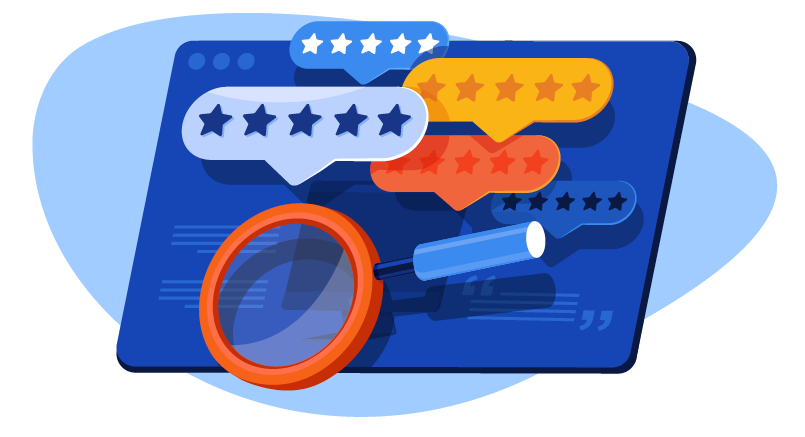 Illustration of 5 star reviews