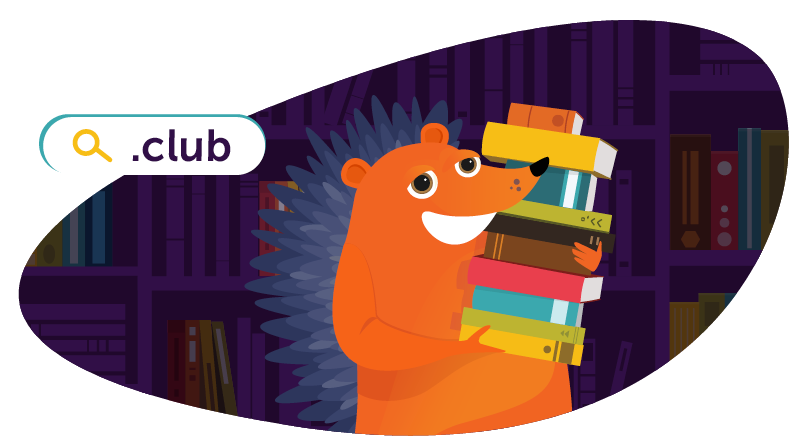 Hedgehog with a bunch of books for his book club