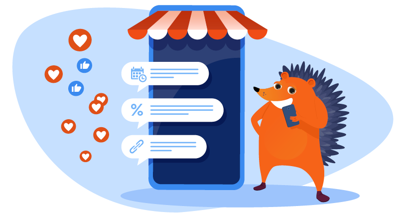 Hedgehog displaying e-commerce shop