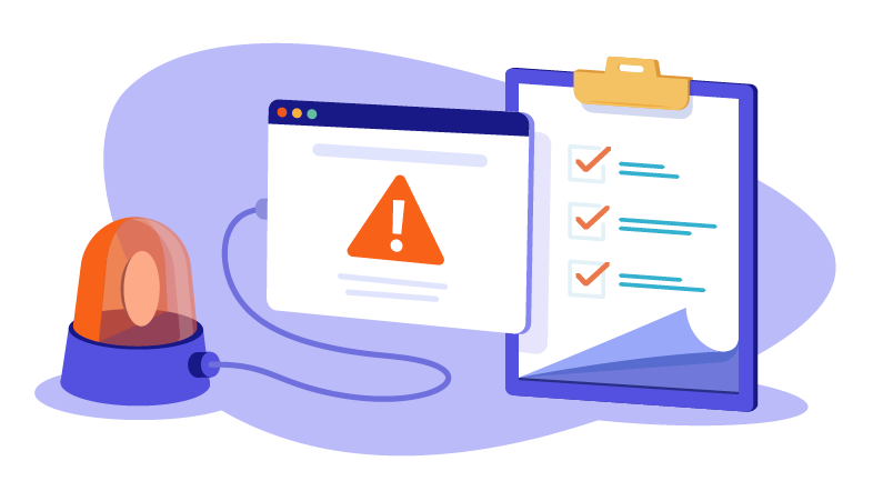 Warning message on website