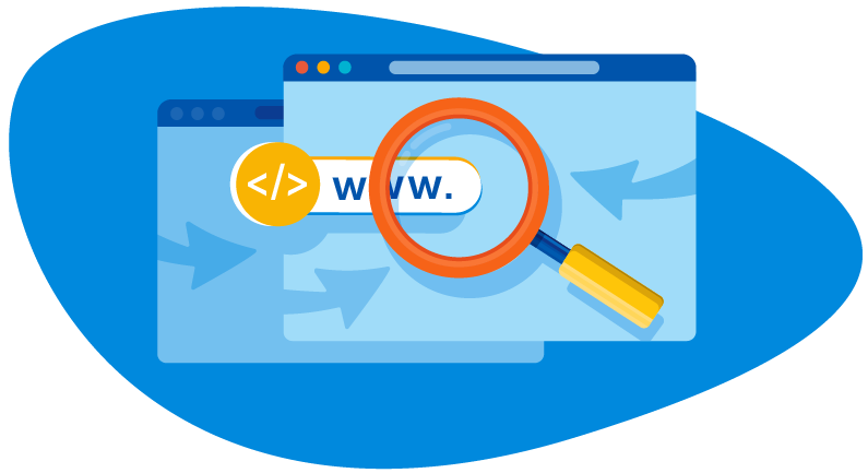 magnifying glass over a domain