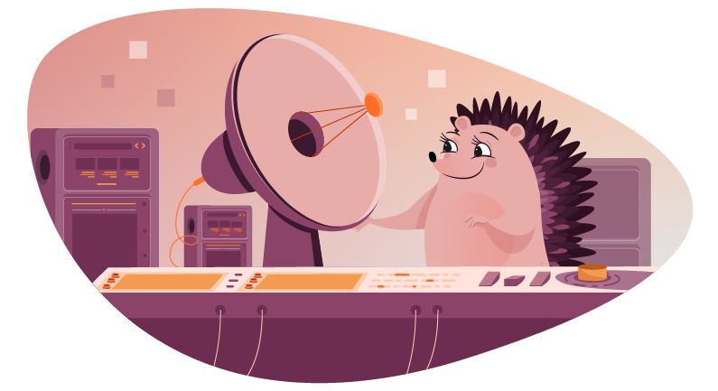 Hedgehog with satellite dish