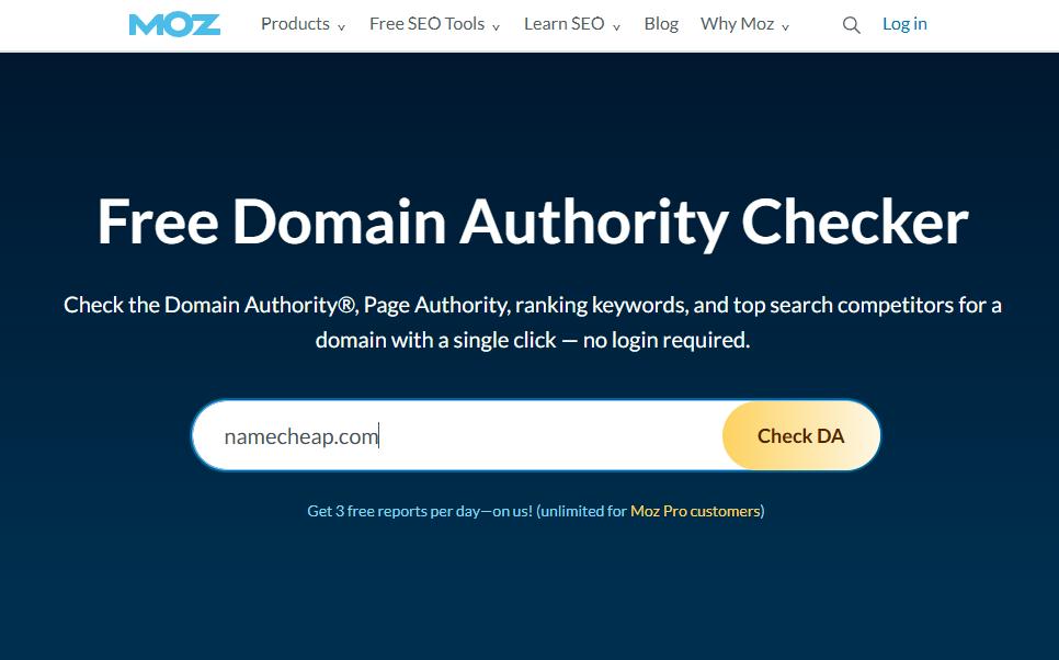 Moz domain checker