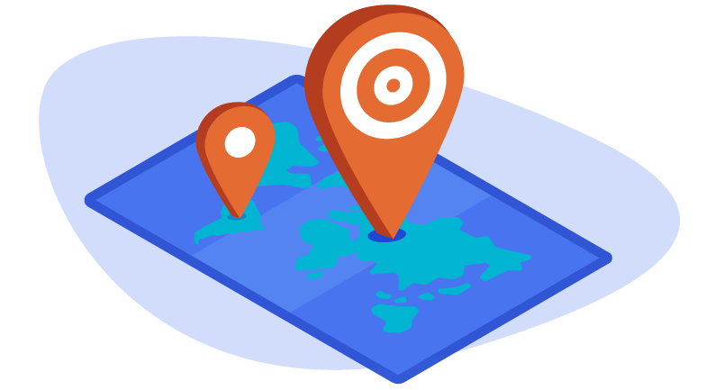 Location marker on a map