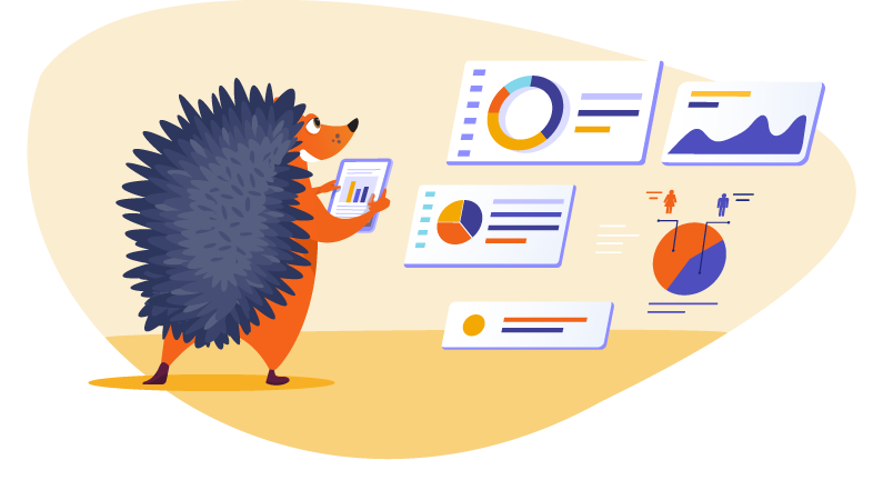Hedgehog considering his audience segmentation show on various graphs