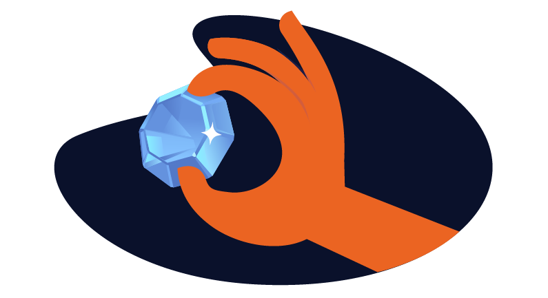 Hedgehog hold a diamond representing a high-value expired domain