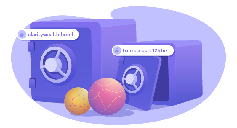 Bank safes with domain names