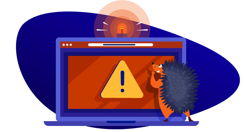 Hedgehog alerted to a ransomware message