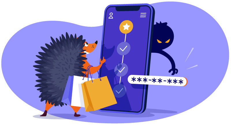 Cyber thieve spying on hedgehog using membership program