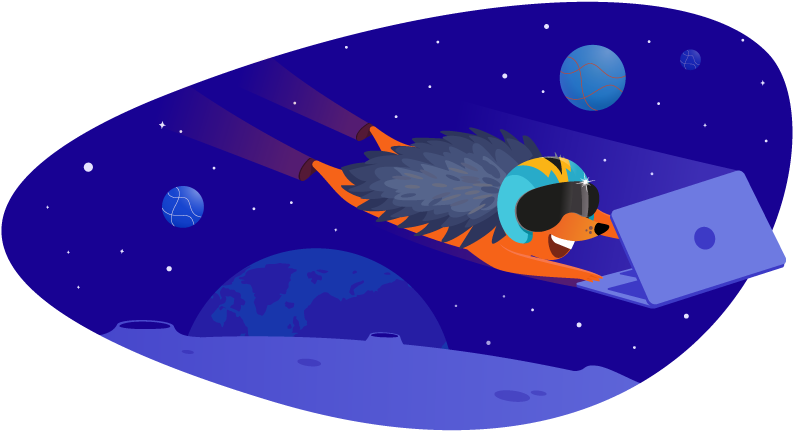 Hedgehog zooming through the air