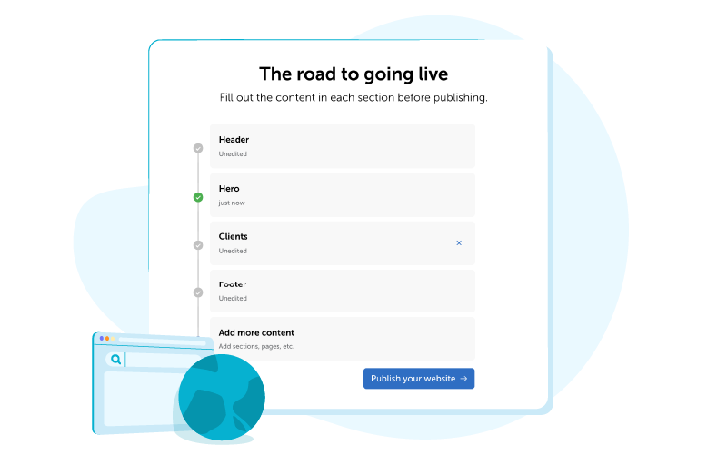Illustration: different content sections