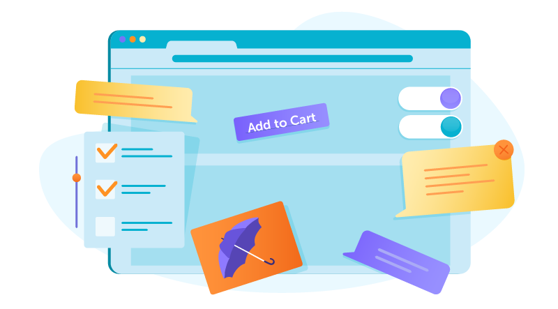 Illustration: different visual elements of a website