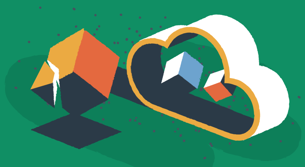 Cloud containers illustration