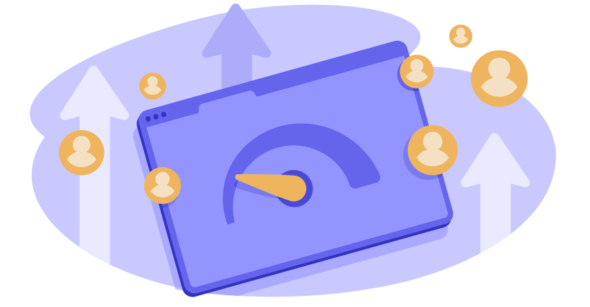 Illustration of a performance gauge