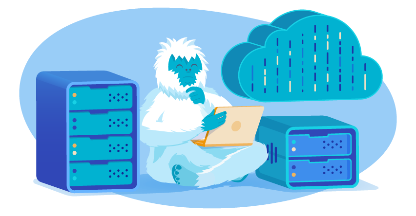 Yeti sitting between servers
