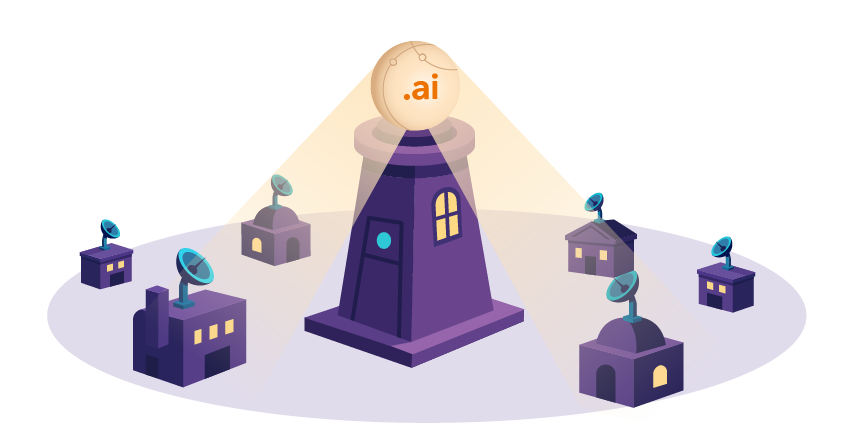 the .ai domain as a lighthouse shining over other domains