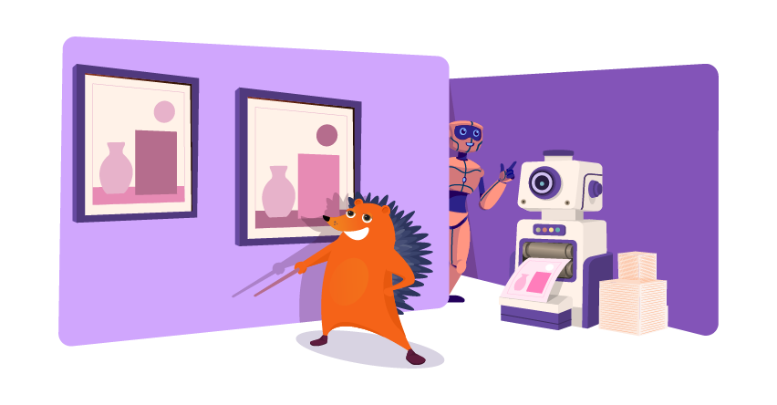 Hedgehog judging copies of images