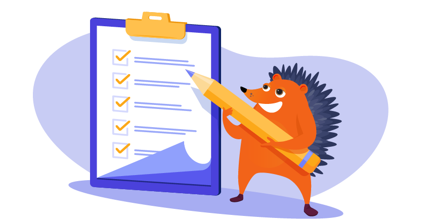 Hedgehog with checklist