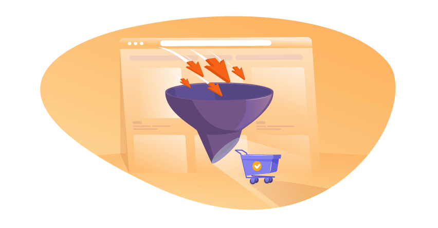 Business funnel illustration